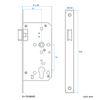 Passage Mortise Lock 72ZL Dimension