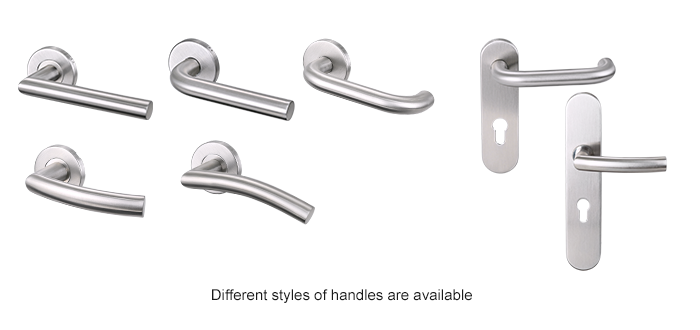 Various styles of lever handle