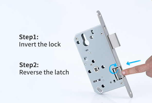 reverse the latch of mute mortise lock