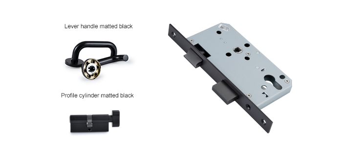Matted Black Mortise lock set
