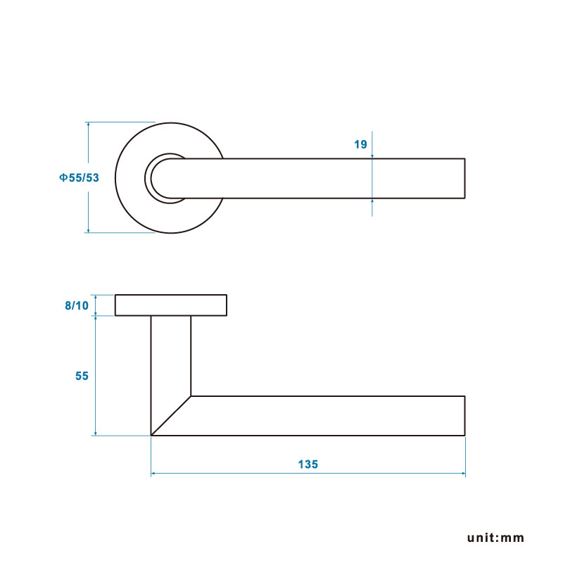Lever Handle SS4001-Dimension