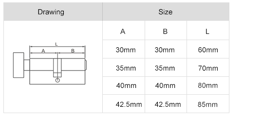 Different length of knob cylinder-1