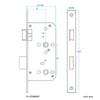 Bathroom Mortise Lock 78ZWC Dimension