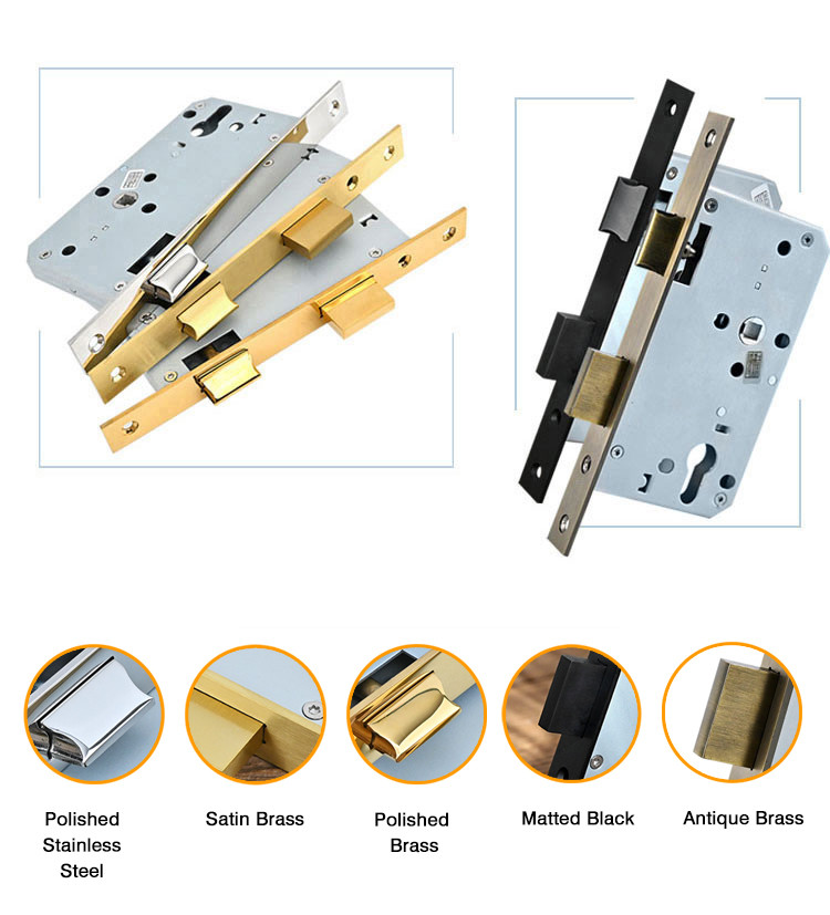mortise lock with different surface finish